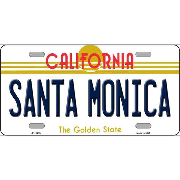 Santa Monica California License Plate  Background Metal Tag Retro  New CA - Picture 1 of 3